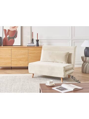 Beliani Schlafsofa SETTEN in Weiß/Braun - (W) 104 x (H) 82 x (L) 90 cm