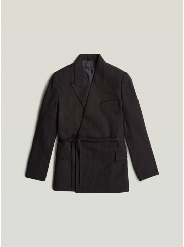 Zweireihiger Blazer mit Gürtel dk black pinstripe