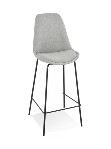 KADIMA DESIGN Hochstuhl und Küchenhocker aus Metall und Textilien in Grau-Schwarz