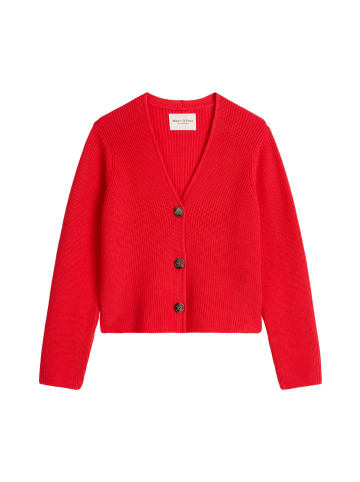 Marc O'Polo V-Neck-Cardigan relaxed in Bright Red