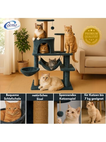 Coemo Kratzbaum für Katzen 5 Etagen in Anthrazit