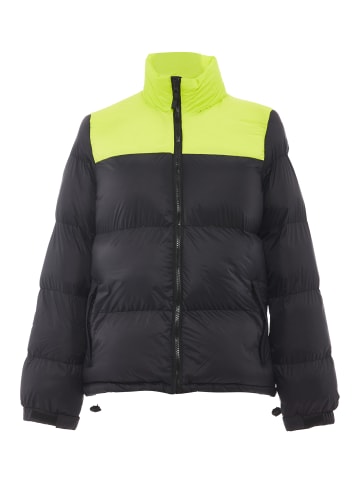 Bococa Damen Wattierte Steppjacke in Schwarz Saure Limette