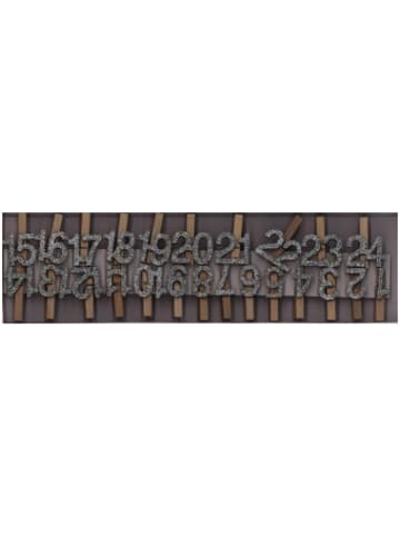 Rico Design Nonbook - Adventskalender Zahlen-Clips, Holz, silber-glitzer