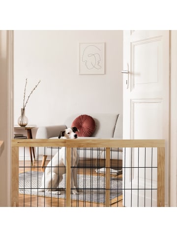 relaxdays Absperrgitter in Natur - (B)70-108 x (H)56 x (T)32 cm