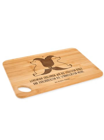 Mr. & Mrs. Panda Holzbrettchen Igel händchenhaltend mit Spruch in Braun