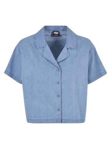 Urban Classics Urban Classics Damen Ladies Light Denim Resort Shirt in skyblue washed