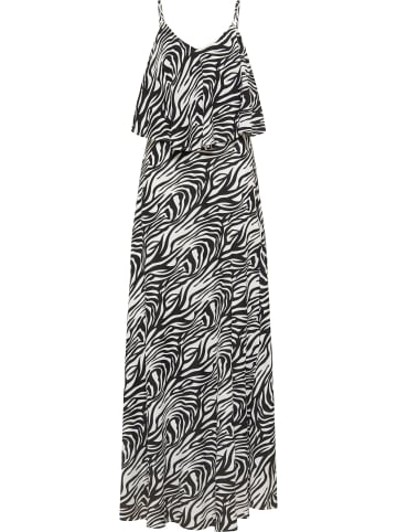 faina Damen Damen Maxikleid Mit Zebra-Print in Schwarz Weiss