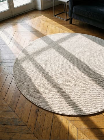 KADIMA DESIGN Flachgewebe-Teppich Berber-Tradition Uni Meliert Pflegeleicht in Creme