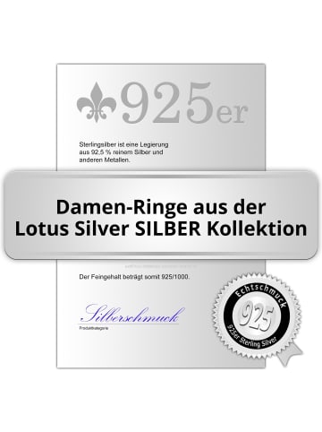 LOTUS silver Circle Ring 925 Sterling Silber silber, weiß
