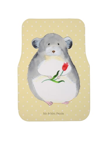 Mr. & Mrs. Panda Fahrer Autofußmatte Chinchilla Blume ohne Spruch in Gelb Pastell