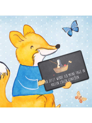 Mr. & Mrs. Panda Wandbild Pinguin Angelboot mit Spruch in Kreidetafel