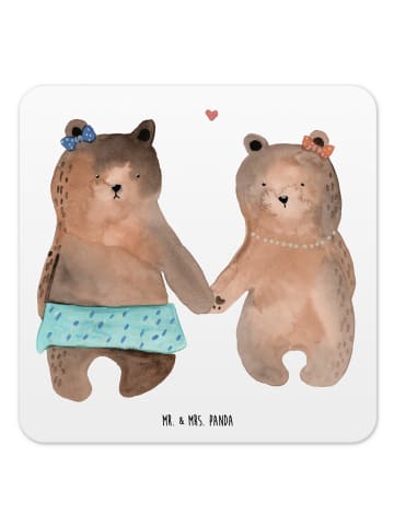 Mr. & Mrs. Panda Untersetzer Bär Freundin ohne Spruch in Weiß