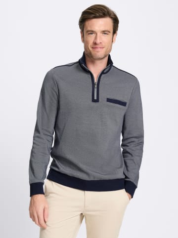 WITT WEIDEN Langarm-Shirt in marine-steingrau-meliert