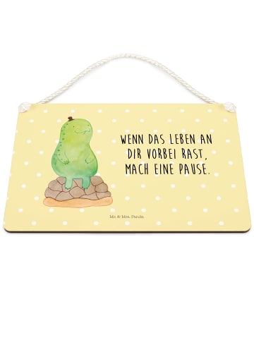 Mr. & Mrs. Panda Schild Schildkröte Pause mit Spruch in Gelb Pastell