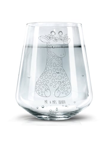 Mr. & Mrs. Panda Glas Giraffe Blumenkranz ohne Spruch in Transparent