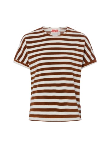 Marie Lund Frottee-Shirt in braun weiß - 0001