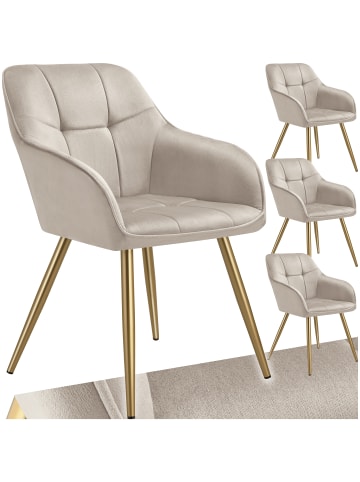 tectake Polstersessel gepolstert, in Samtoptik, gesteppt, 58 x 62 x 82 cm