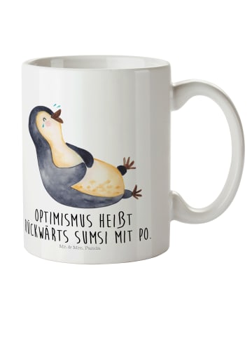 Mr. & Mrs. Panda Camping Tasse Pinguin Lachen mit Spruch in Weiß
