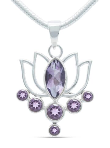 mantraroma 925er Silber - Ketten (L) 24 x (B) 36 mm mit Amethyst facettiert