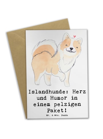 Klappkarte Islandhund Freude mit Spruch in Weiß