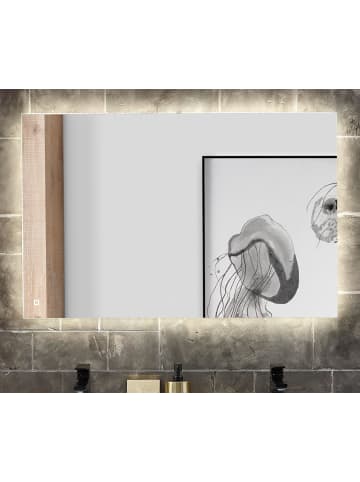 Furn.Design Badspiegel mit LED Beleuchtung und Touchschalter, Wandspiegel 100 cm