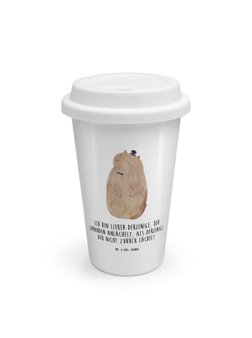 Mr. & Mrs. Panda Keramikbecher Murmeltier mit Spruch in Weiß
