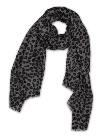 CASH-MERE.CH Bio Schal leopard in Taubenblau