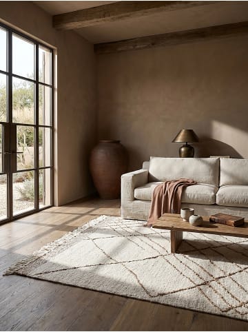 KADIMA DESIGN Teppich Kurzflor Streifen Muster, Abstrakt, Wohnzimmer in Beige-Natur