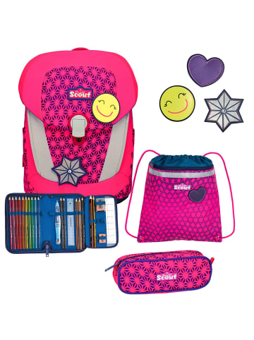 Scout Sunny II Neon Safety Schulranzen-Set 4-teilig in pink glow