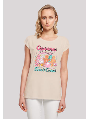 F4NT4STIC Extended Shoulder T-Shirt Weihnachten Dont Count Candy in Whitesand