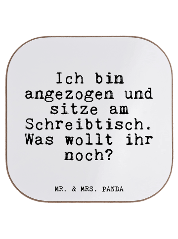 Mr. & Mrs. Panda Flaschenuntersetzer Ich bin angezogen und... mi... in Weiß