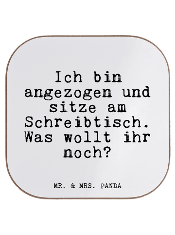 Mr. & Mrs. Panda Untersetzer Ich bin angezogen und... mit Spruch in Weiß