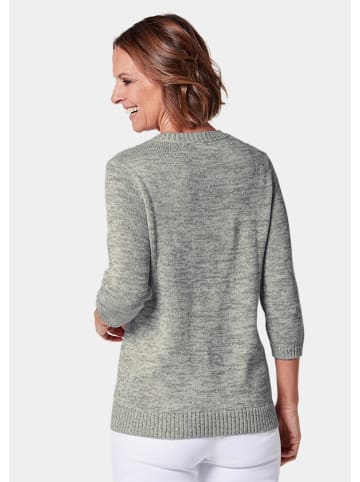 GOLDNER Kurzgröße:  Pullover mit schönem Ajourmuster in baummoos / gemustert
