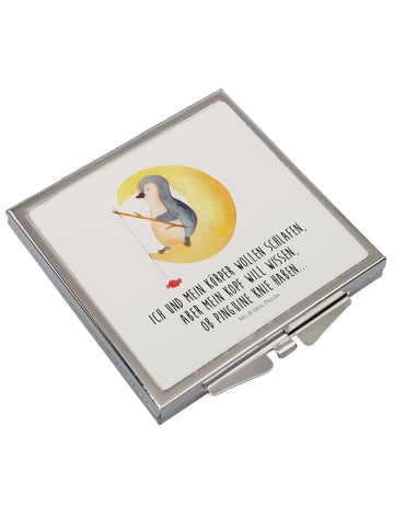 Mr. & Mrs. Panda Frauen Spiegel Pinguin Mond mit Spruch in Weiß