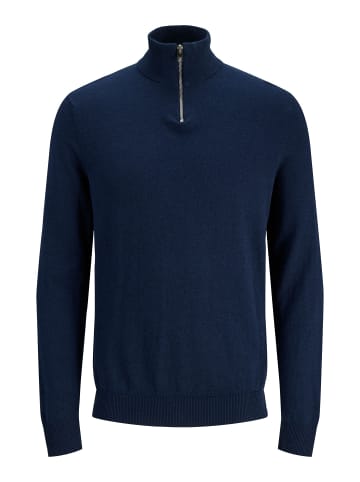 Jack & Jones Strickjacke mit Viertelreißverschluss in Navy Blazer