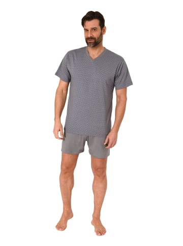 NORMANN Kurzarm Schlafanzug Shorty Pyjama print - 86286 in grau