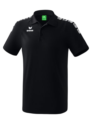 erima Essential 5-C Poloshirt in schwarz/weiss