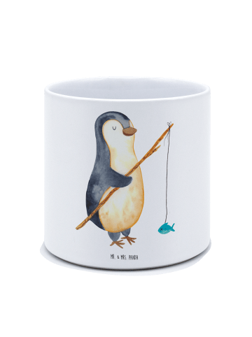 Mr. & Mrs. Panda Kräutertopf Pinguin Angler ohne Spruch in Weiß
