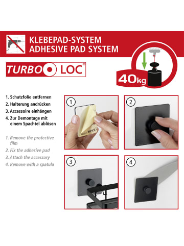 Wenko Turbo-Loc® WC-Garnitur Mod. Carpino Schwarz, Turbo-Loc® WC-Garnitur Carpino Schwarz in Schwarz