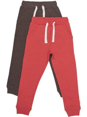Minymo Kinder Trainingshose "Basic 37 Sweat Pant (2-Pack)" in Rot
