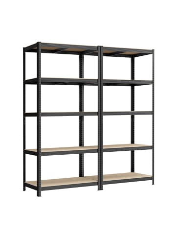 SONGMICS 2er-Set: Schwerlastregal in schwarz - (B)50 x (H)200 x (T)100 cm