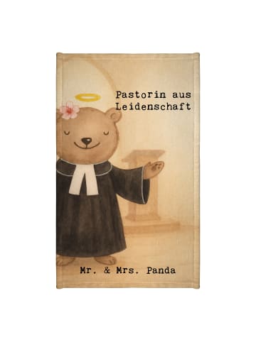 Mr. & Mrs. Panda Frotteetuch Pastorin Leidenschaft Design mit Sp... in Weiß