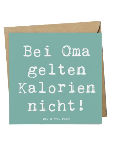 Mr. & Mrs. Panda Glückwunschkarte Spruch Oma Kalorien mit Spruch in Meeresbrise