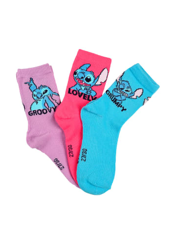 Stitch Kinder Socken 3 Paar Strümpfe in Mehrfarbig