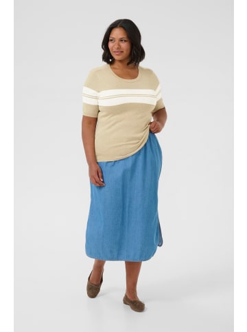 KAFFE curve Strickpullover KClizzy Regular fit in Feather Gray mel/ Chalk Stripe