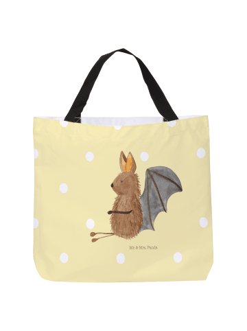Mr. & Mrs. Panda Reisetasche Fledermaus Sitzen ohne Spruch in Gelb Pastell