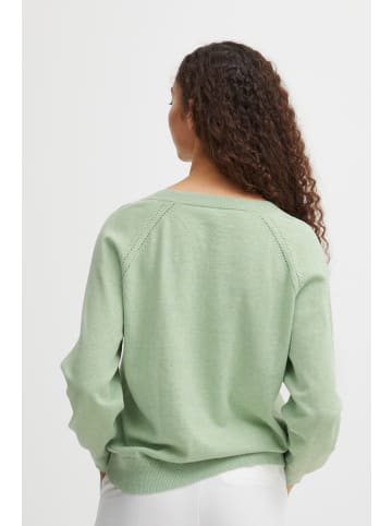 b.young Strickpullover BYOLINEA VNCK JUMPER - 20813006  Strickpullover mit V-Ausschnitt in Grün