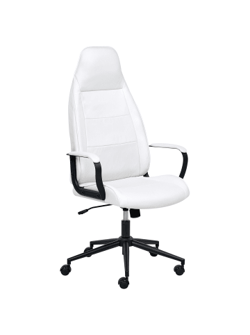 Beliani Bürostuhl REBEL in Weiß/Schwarz - (W) 67 x (H) 120 x (L) 67 cm