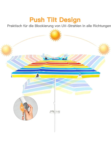 COSTWAY 200cm Strandschirm in Bunt