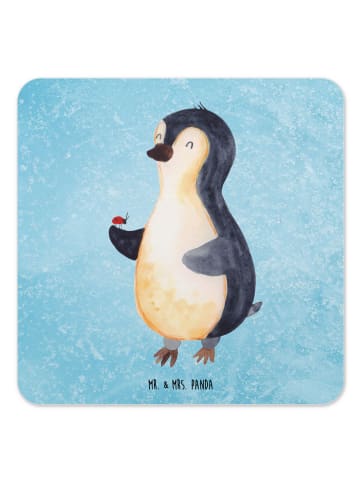 Mr. & Mrs. Panda Tischuntersetzer Pinguin Marienkäfer ohne Spruch in Eisblau